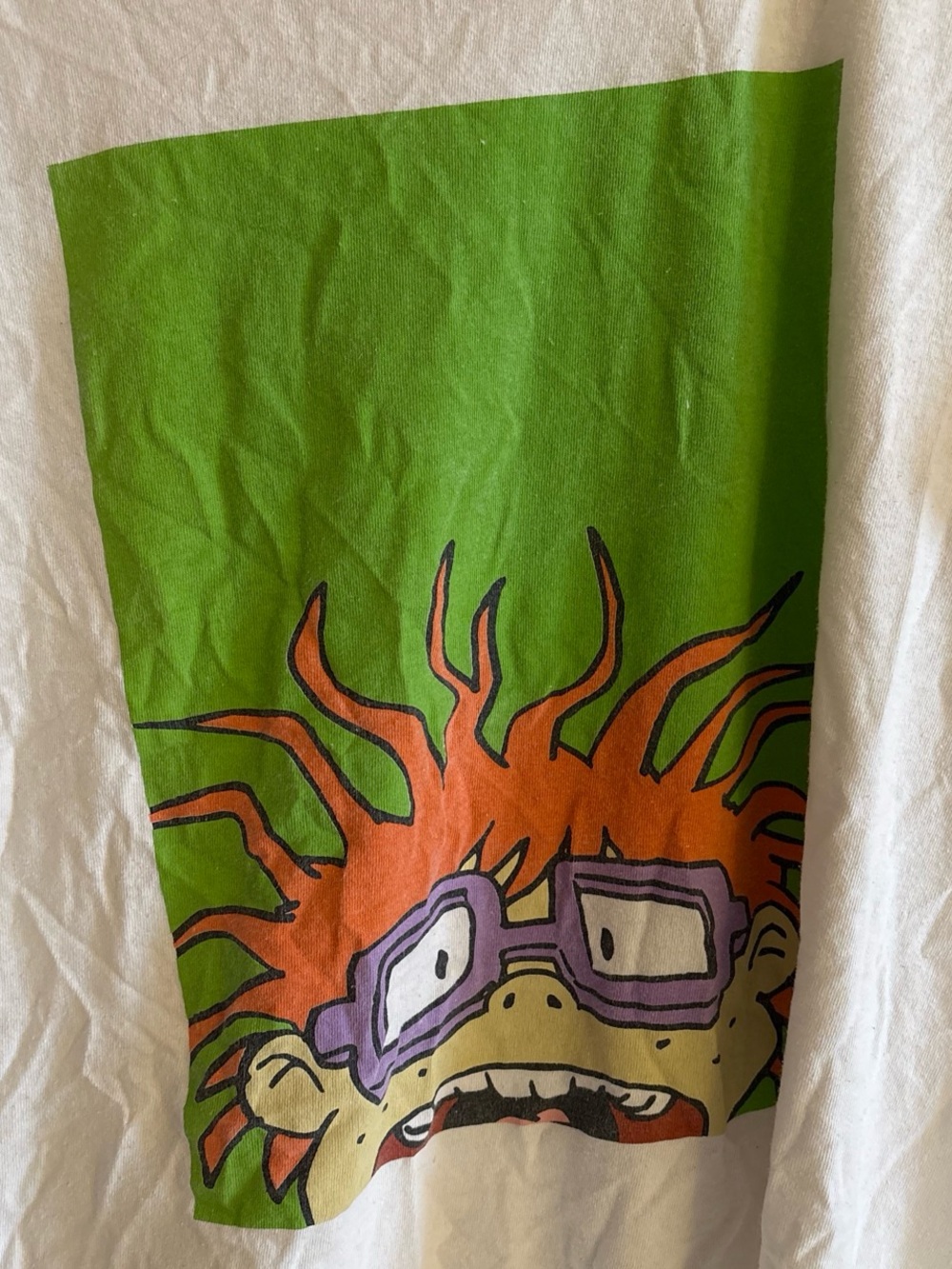 White Nickelodeon Rugrats t-shirt with graphic of a cartoon character
